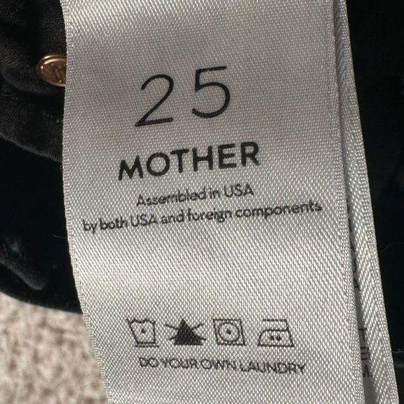 Mother The Weekender Fray Flare Jeans Black Distressed Size 25 Boho Hippie Lux - Picture 8 of 14